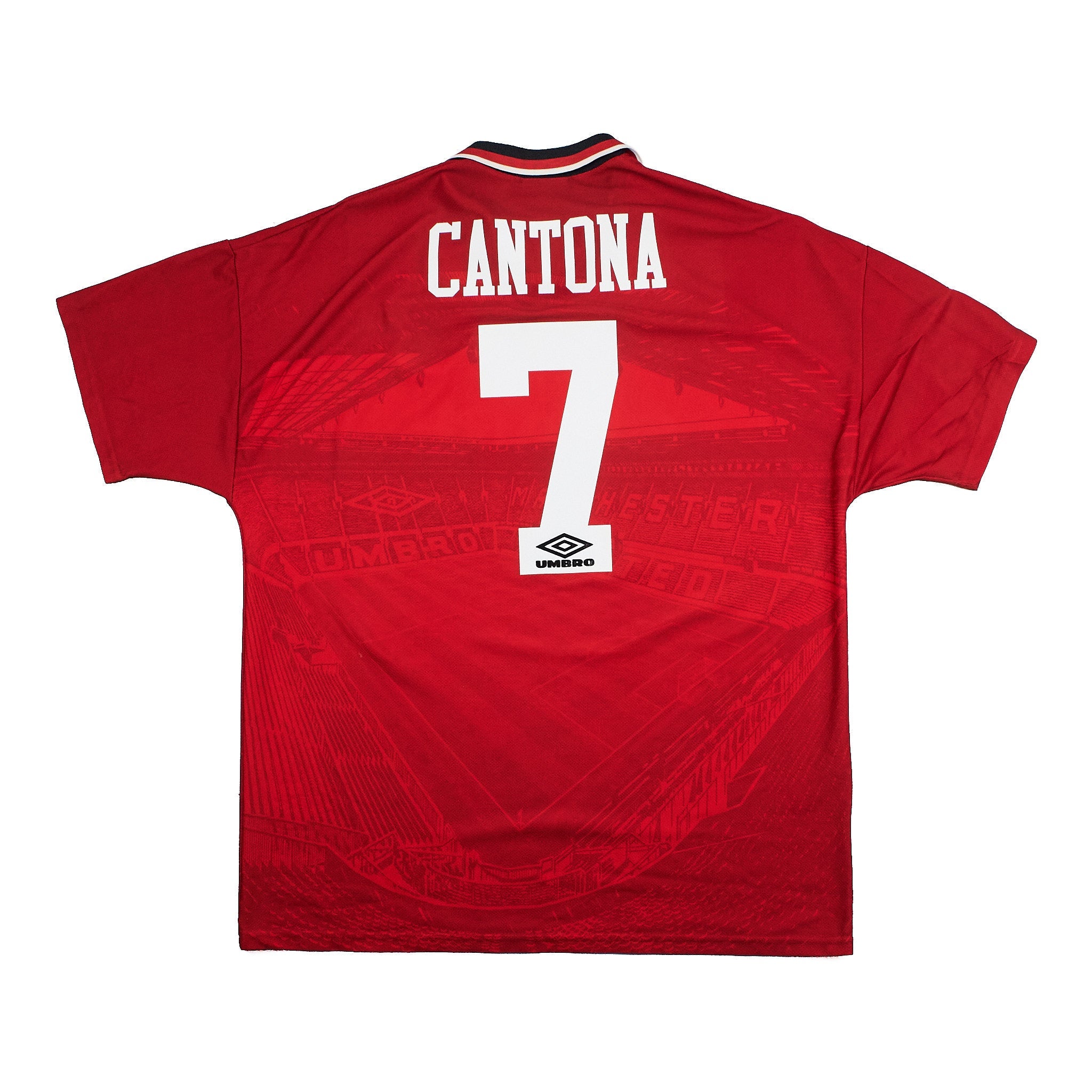 Buy 1994/96 Manchester United Cantona 7 Home Shirt (XL) Umbro ~ Free worldwide shipping ~ Authentic Vintage Football Shirts from Cult Kits