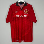 Shop 1994/96 MANCHESTER UNITED CANTONA #7 HOME SHIRT (XL) UMBRO, classic football shirts, vintage football shirts & retro soccer jerseys at Cult Kits