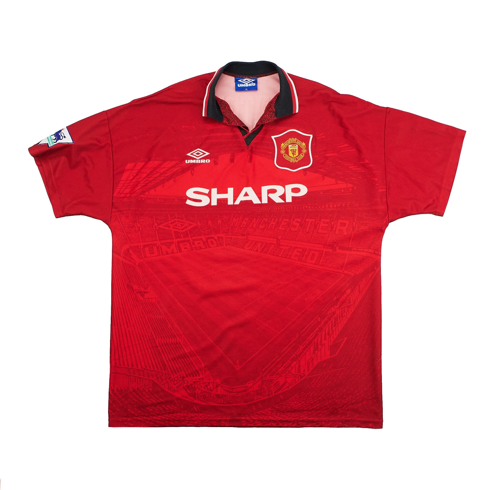 Buy 1994/96 Manchester United Cantona 7 Home Shirt (XL) Umbro ~ Free worldwide shipping ~ Authentic Vintage Football Shirts from Cult Kits