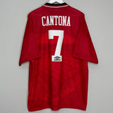 Shop 1994/96 MANCHESTER UNITED CANTONA #7 HOME SHIRT (XXL) UMBRO, classic football shirts, vintage football shirts & retro soccer jerseys at Cult Kits