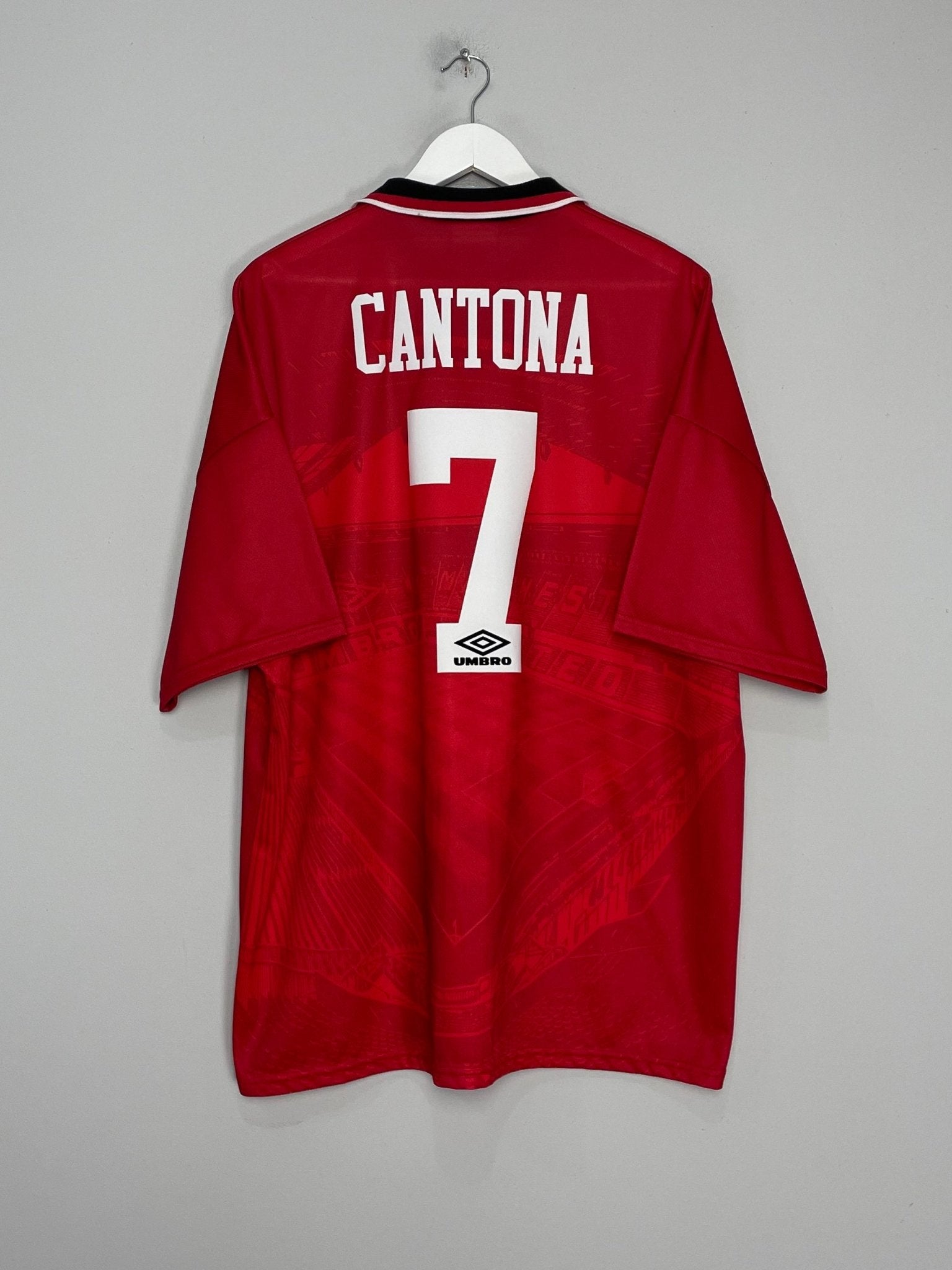 Shop 1994/96 MANCHESTER UNITED CANTONA #7 HOME SHIRT (XXL) UMBRO, classic football shirts, vintage football shirts & retro soccer jerseys at Cult Kits