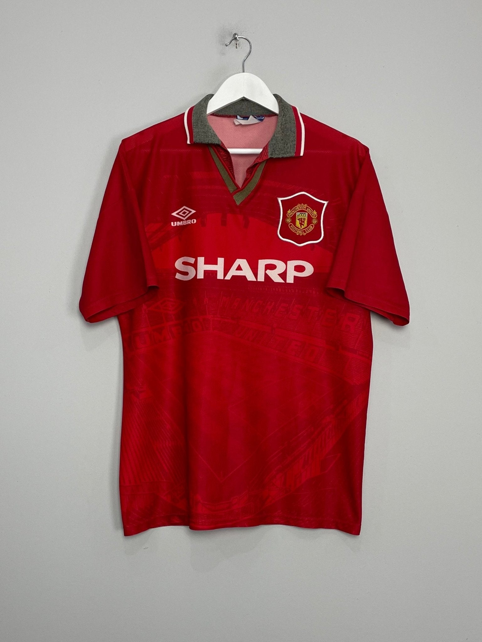 Shop 1994/96 MANCHESTER UNITED HOME SHIRT (M) UMBRO, classic football shirts, vintage football shirts & retro soccer jerseys at Cult Kits