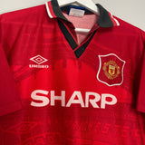 Shop 1994/96 MANCHESTER UNITED MCCLAIR #9 HOME SHIRT (M) UMBRO, classic football shirts, vintage football shirts & retro soccer jerseys at Cult Kits