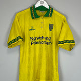 Shop 1994/96 NORWICH CITY HOME SHIRT (S) MITRE, classic football shirts, vintage football shirts & retro soccer jerseys at Cult Kits