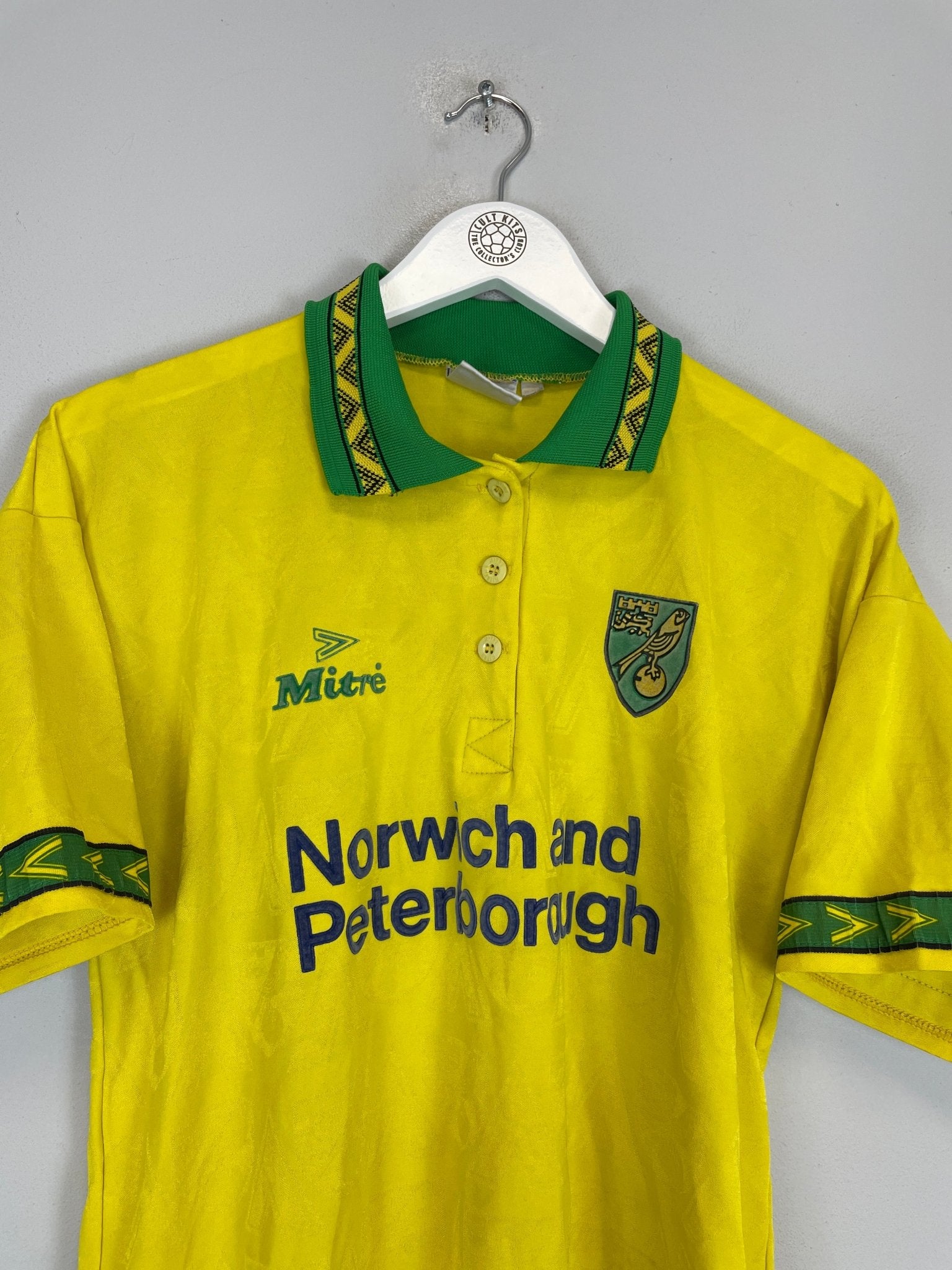 Shop 1994/96 NORWICH CITY HOME SHIRT (S) MITRE, classic football shirts, vintage football shirts & retro soccer jerseys at Cult Kits