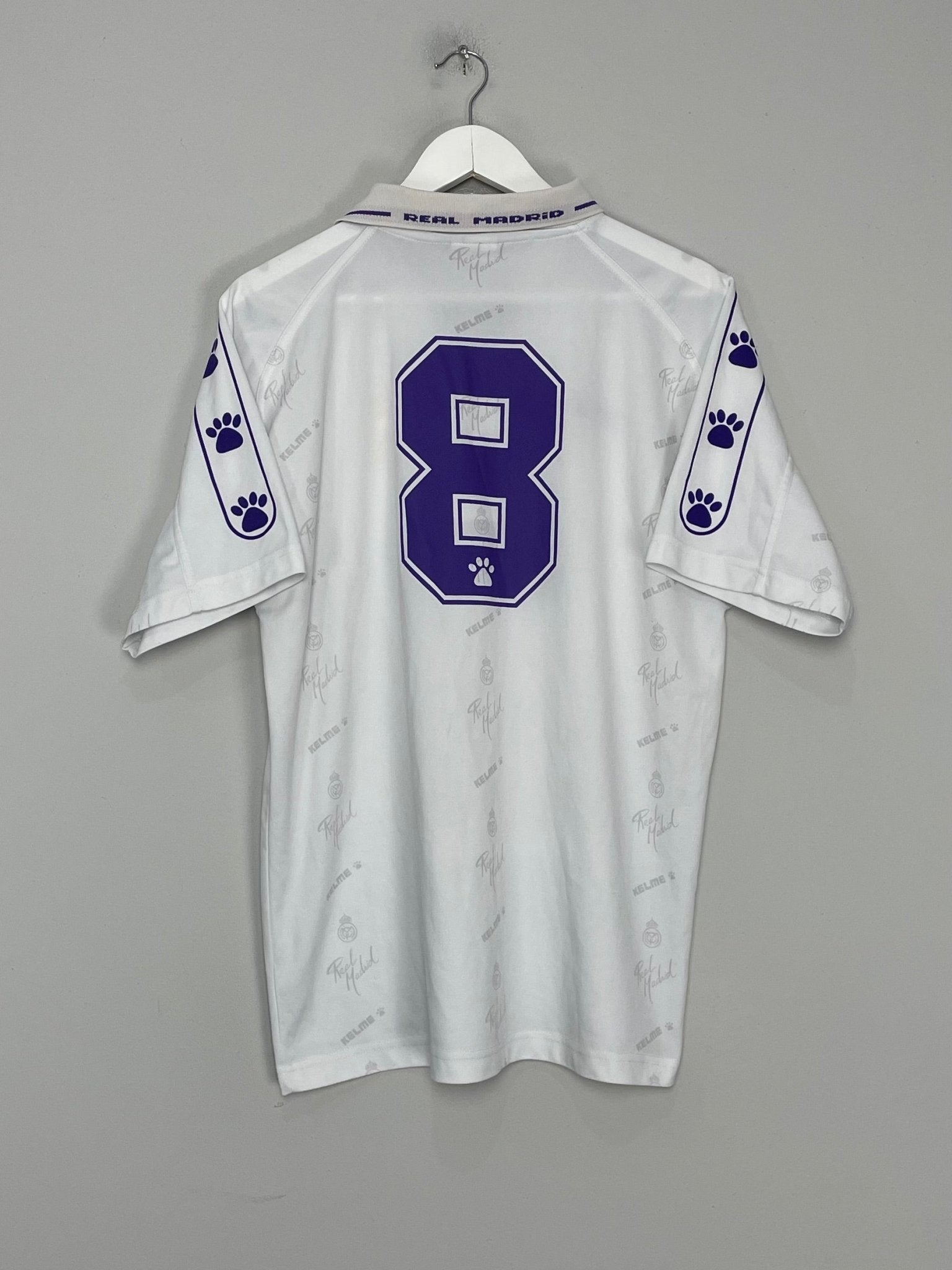 Shop 1994/96 REAL MADRID #8 HOME SHIRT (M) KELME, classic football shirts, vintage football shirts & retro soccer jerseys at Cult Kits
