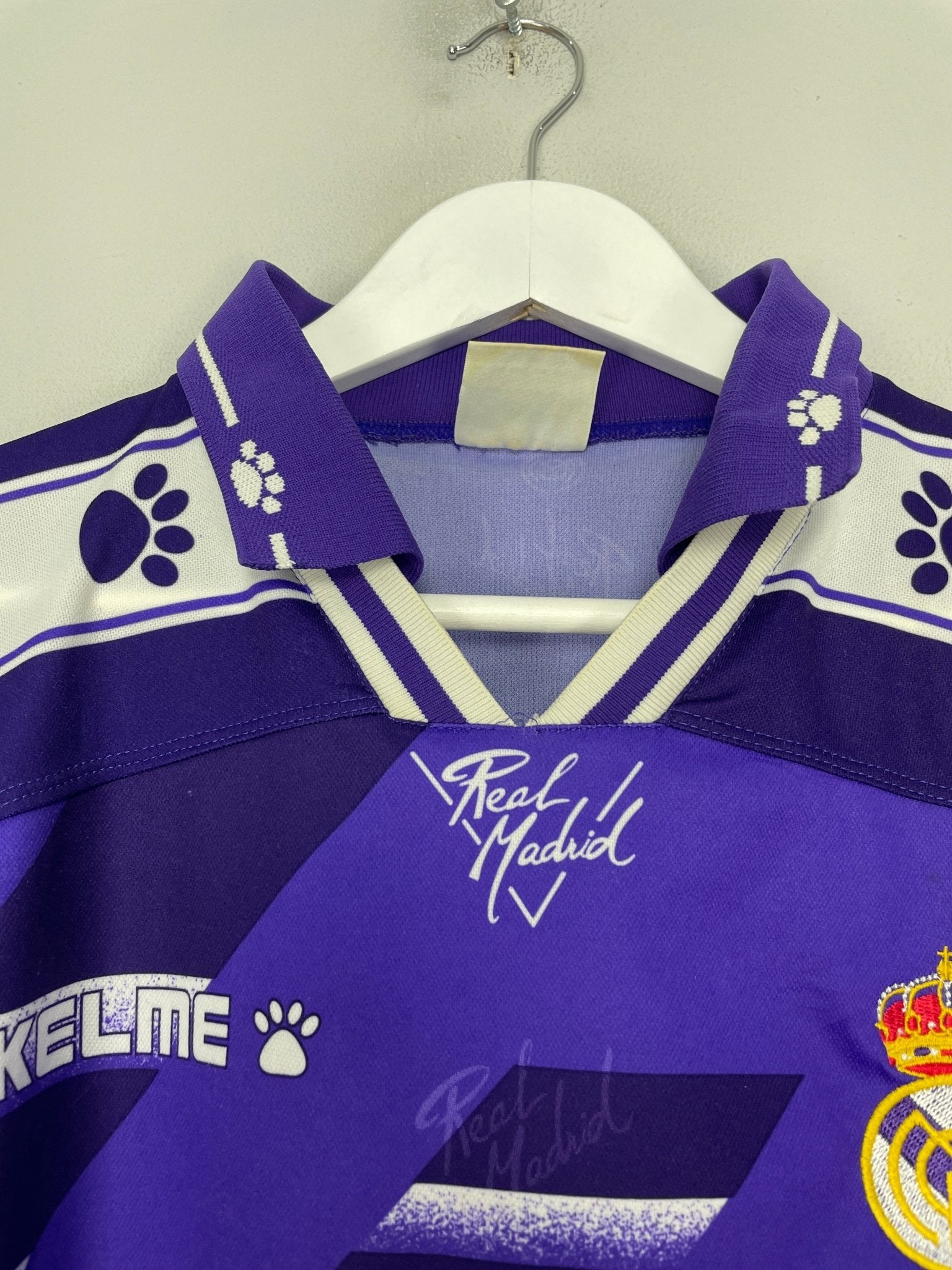 Shop 1994/96 REAL MADRID AWAY SHIRT (L) KELME, classic football shirts, vintage football shirts & retro soccer jerseys at Cult Kits