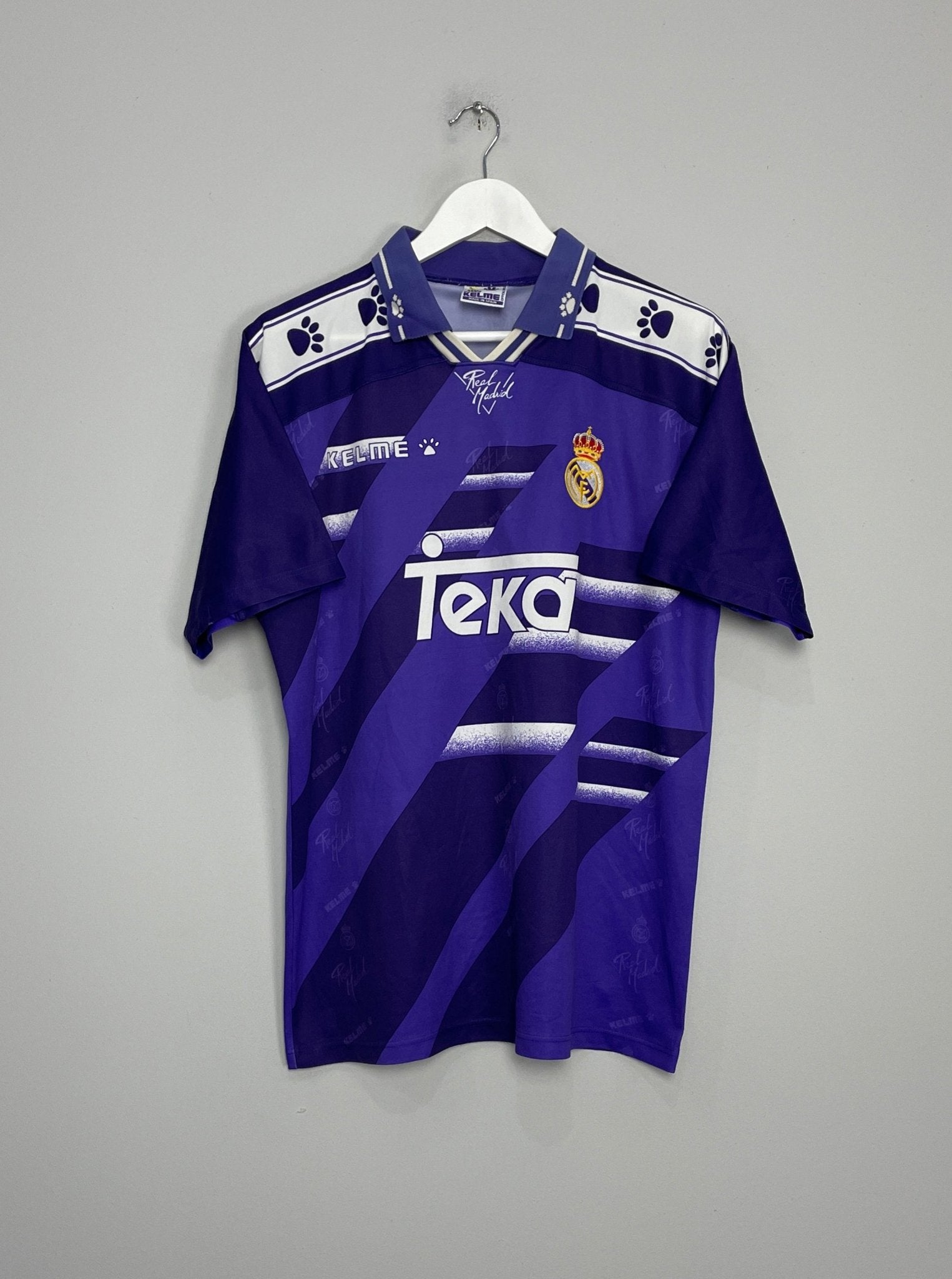 Shop 1994/96 REAL MADRID AWAY SHIRT (M) KELME, classic football shirts, vintage football shirts & retro soccer jerseys at Cult Kits