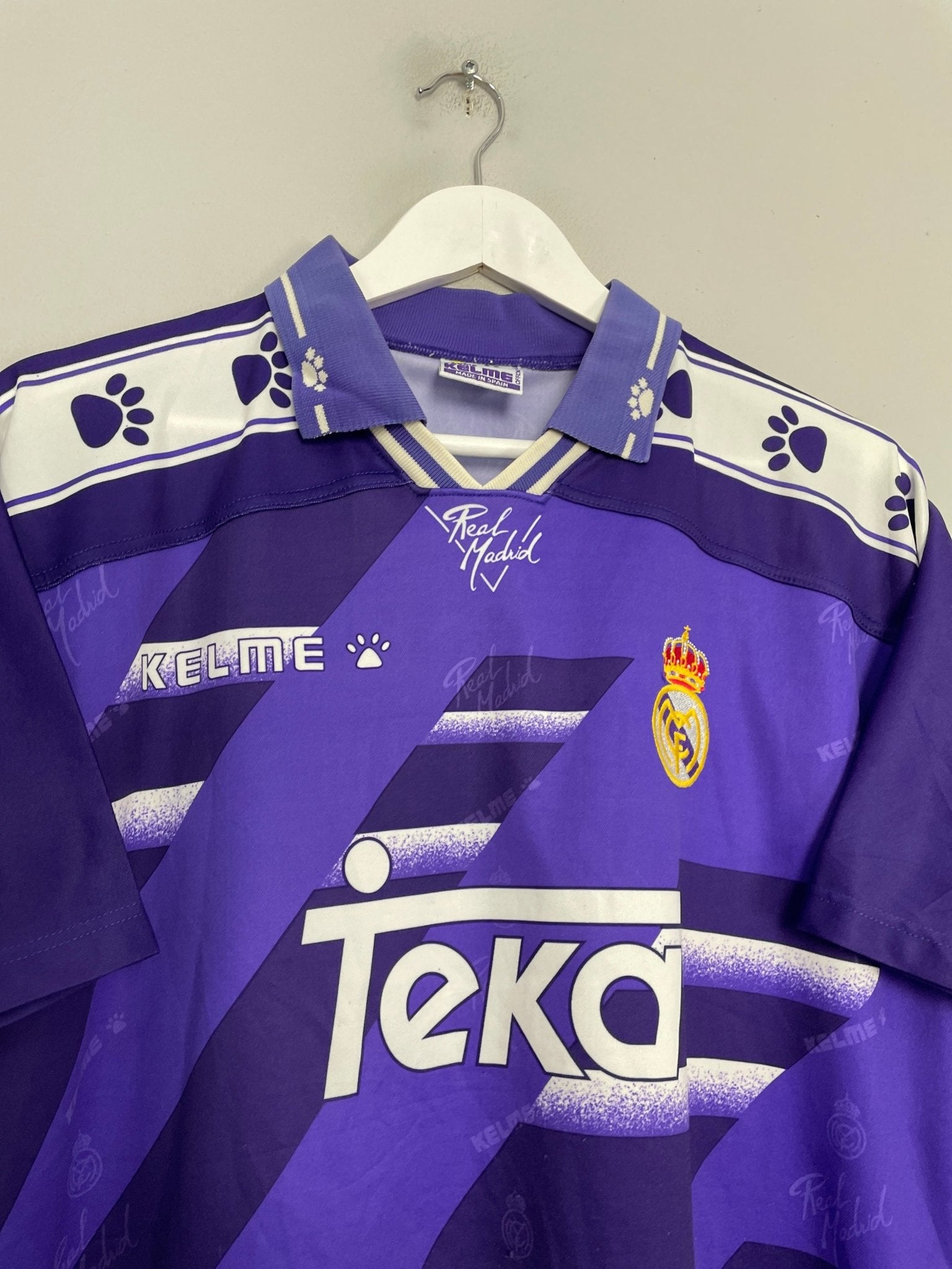 Shop 1994/96 REAL MADRID AWAY SHIRT (M) KELME, classic football shirts, vintage football shirts & retro soccer jerseys at Cult Kits