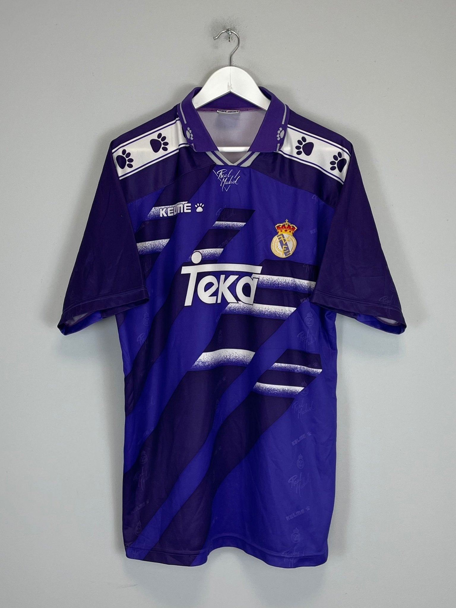 Shop 1994/96 REAL MADRID AWAY SHIRT (XL) KELME, classic football shirts, vintage football shirts & retro soccer jerseys at Cult Kits