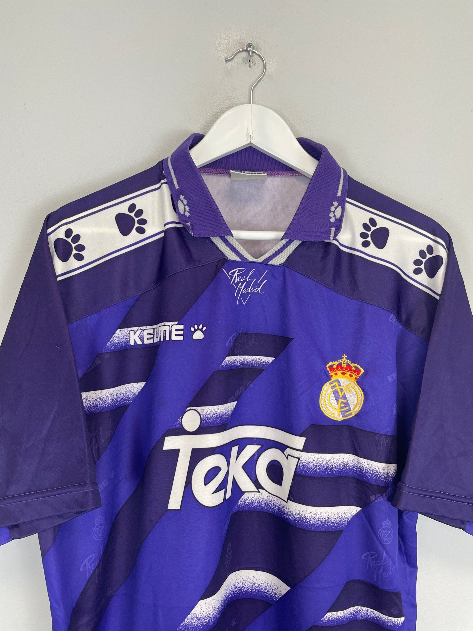 Shop 1994/96 REAL MADRID AWAY SHIRT (XL) KELME, classic football shirts, vintage football shirts & retro soccer jerseys at Cult Kits