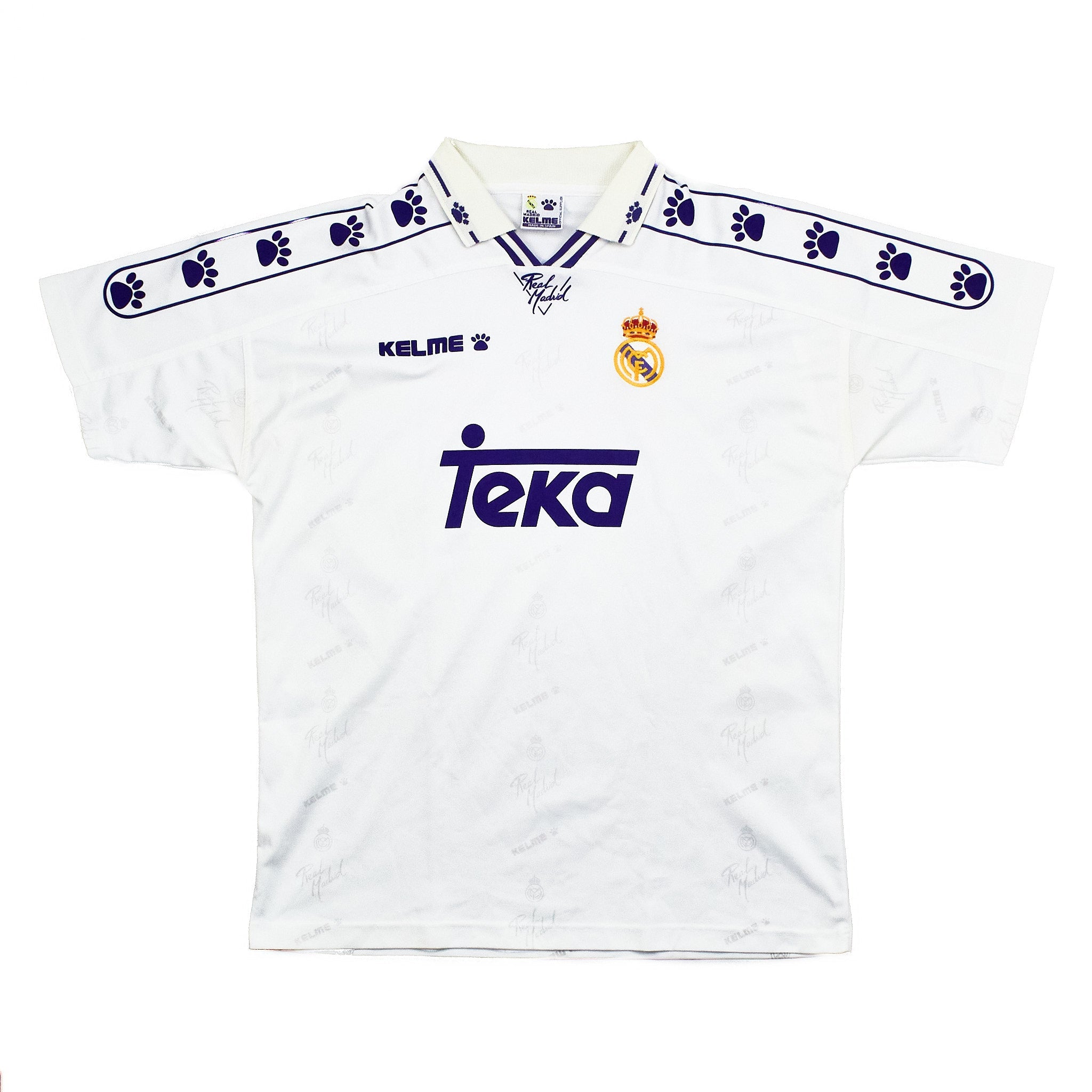 Buy 1994/96 Real Madrid Home Shirt (L) Kelme ~ Free worldwide shipping ~ Authentic Vintage Football Shirts from Cult Kits