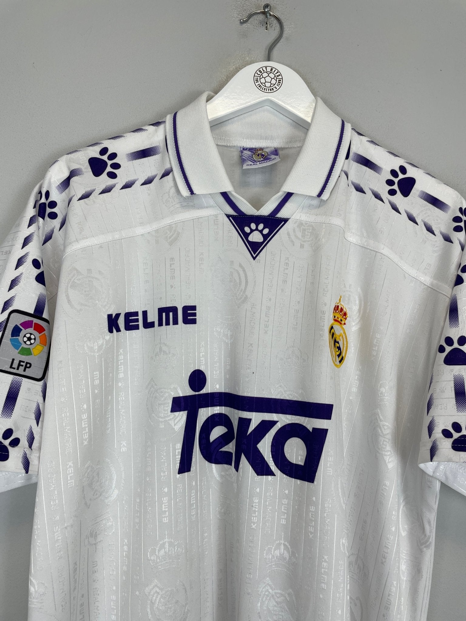 Shop 1994/96 REAL MADRID HOME SHIRT (L) KELME, classic football shirts, vintage football shirts & retro soccer jerseys at Cult Kits