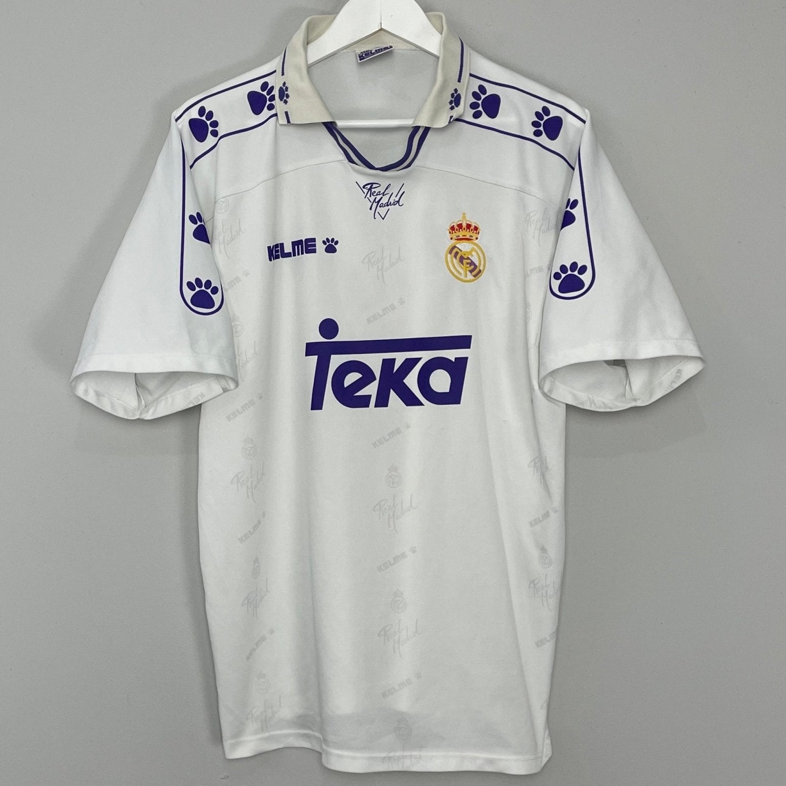 Shop 1994/96 REAL MADRID HOME SHIRT (L) KELME, classic football shirts, vintage football shirts & retro soccer jerseys at Cult Kits