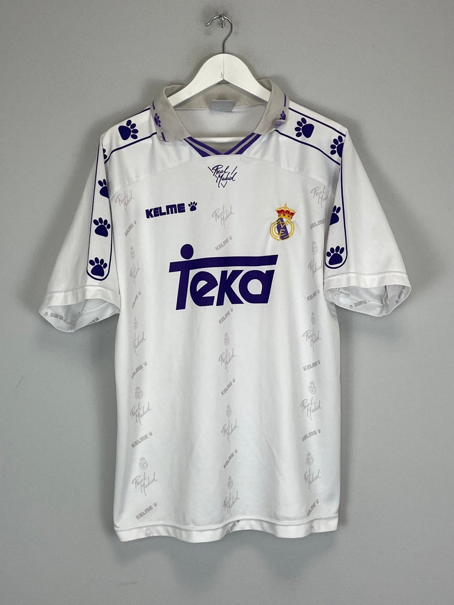 Shop 1994/96 REAL MADRID HOME SHIRT (M) KELME, classic football shirts, vintage football shirts & retro soccer jerseys at Cult Kits