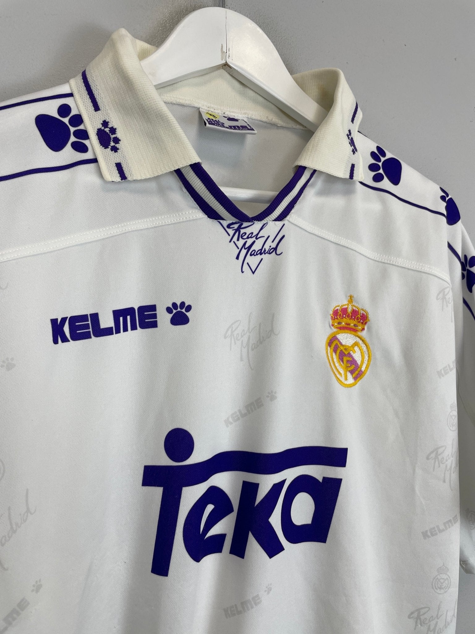 Shop 1994/96 REAL MADRID HOME SHIRT (XL) KELME, classic football shirts, vintage football shirts & retro soccer jerseys at Cult Kits
