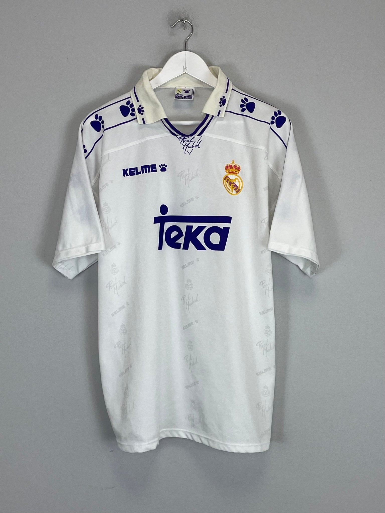 Shop 1994/96 REAL MADRID HOME SHIRT (XL) KELME, classic football shirts, vintage football shirts & retro soccer jerseys at Cult Kits