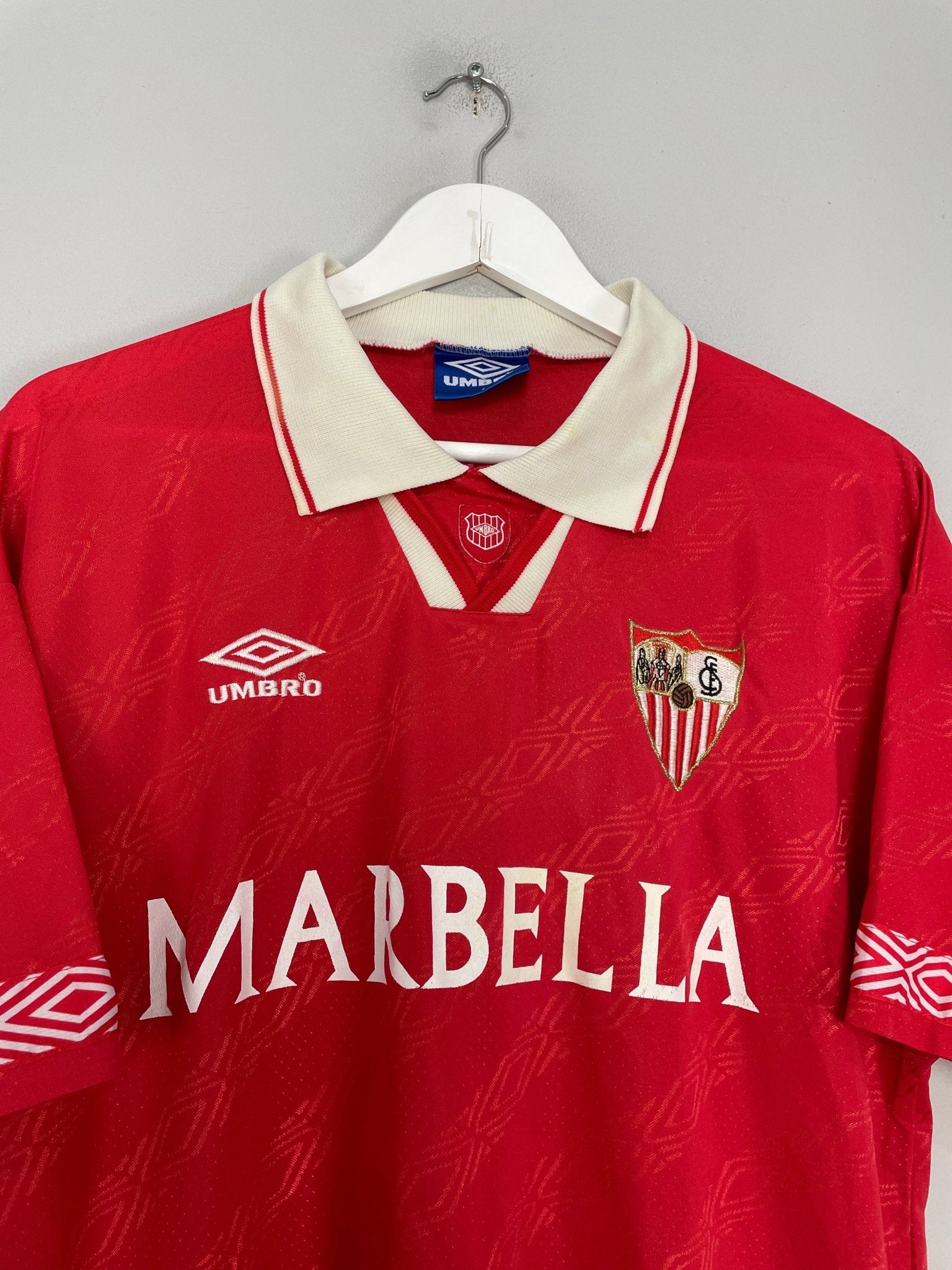 Shop 1994/96 SEVILLA AWAY SHIRT (L) UMBRO, classic football shirts, vintage football shirts & retro soccer jerseys at Cult Kits