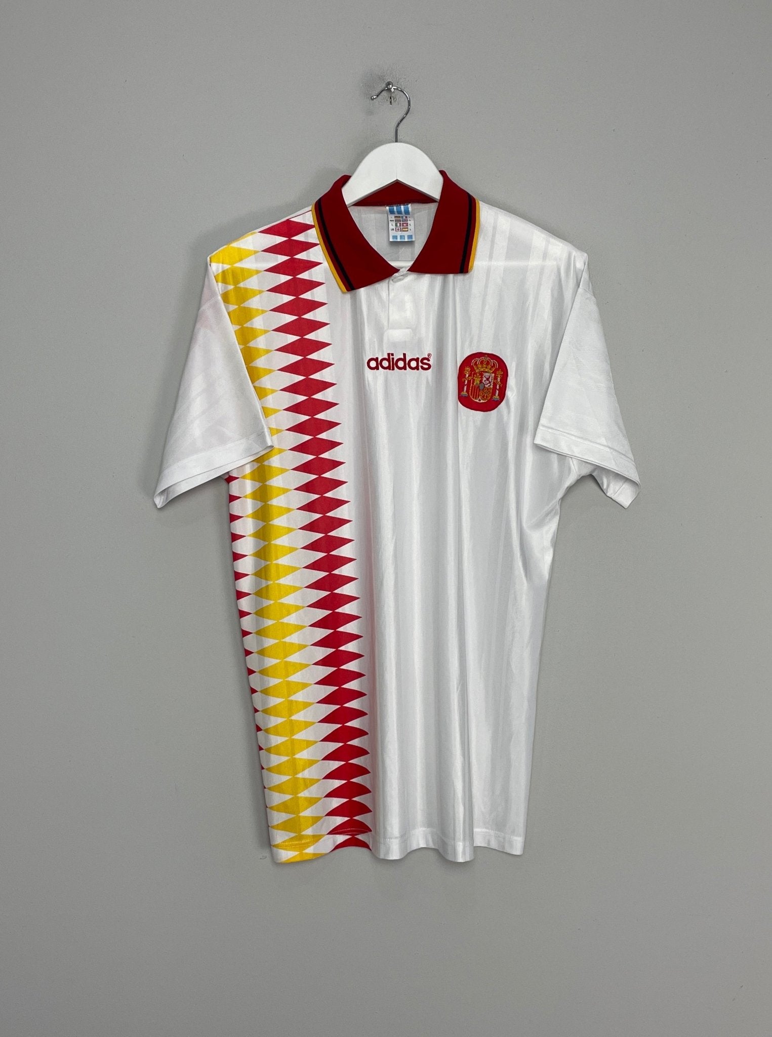 Shop 1994/96 SPAIN AWAY SHIRT (L) ADIDAS, classic football shirts, vintage football shirts & retro soccer jerseys at Cult Kits