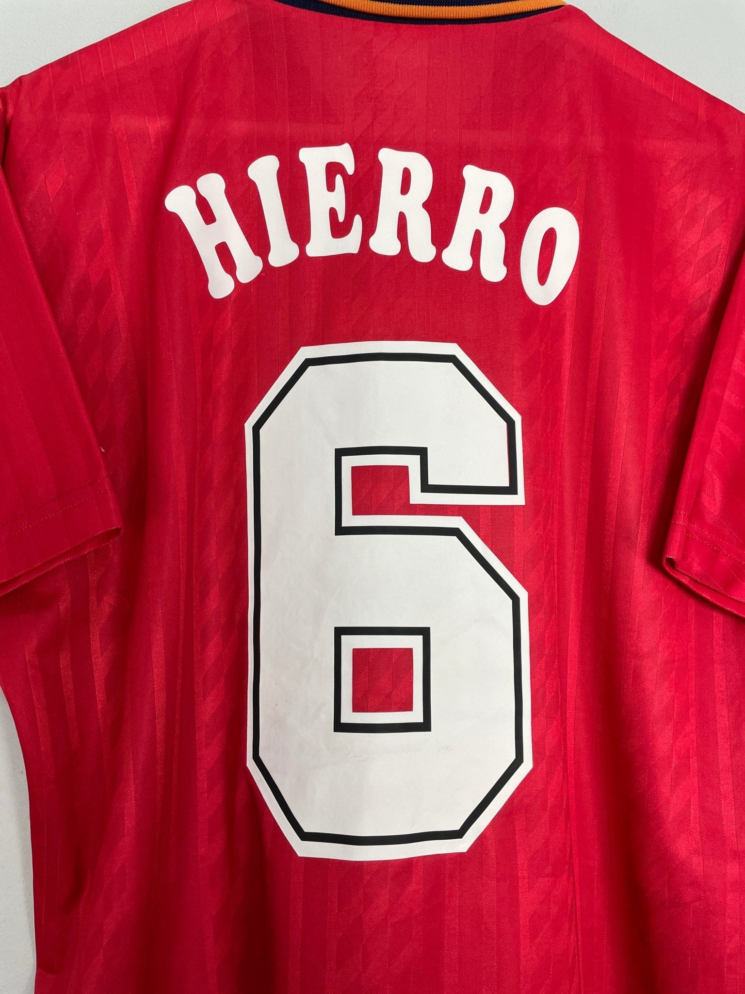 Shop 1994/96 SPAIN HIERRO #6 HOME SHIRT (L) ADIDAS, classic football shirts, vintage football shirts & retro soccer jerseys at Cult Kits