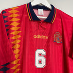 Shop 1994/96 SPAIN HIERRO #6 HOME SHIRT (L) ADIDAS, classic football shirts, vintage football shirts & retro soccer jerseys at Cult Kits