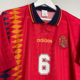 Shop 1994/96 SPAIN HIERRO #6 HOME SHIRT (L) ADIDAS, classic football shirts, vintage football shirts & retro soccer jerseys at Cult Kits