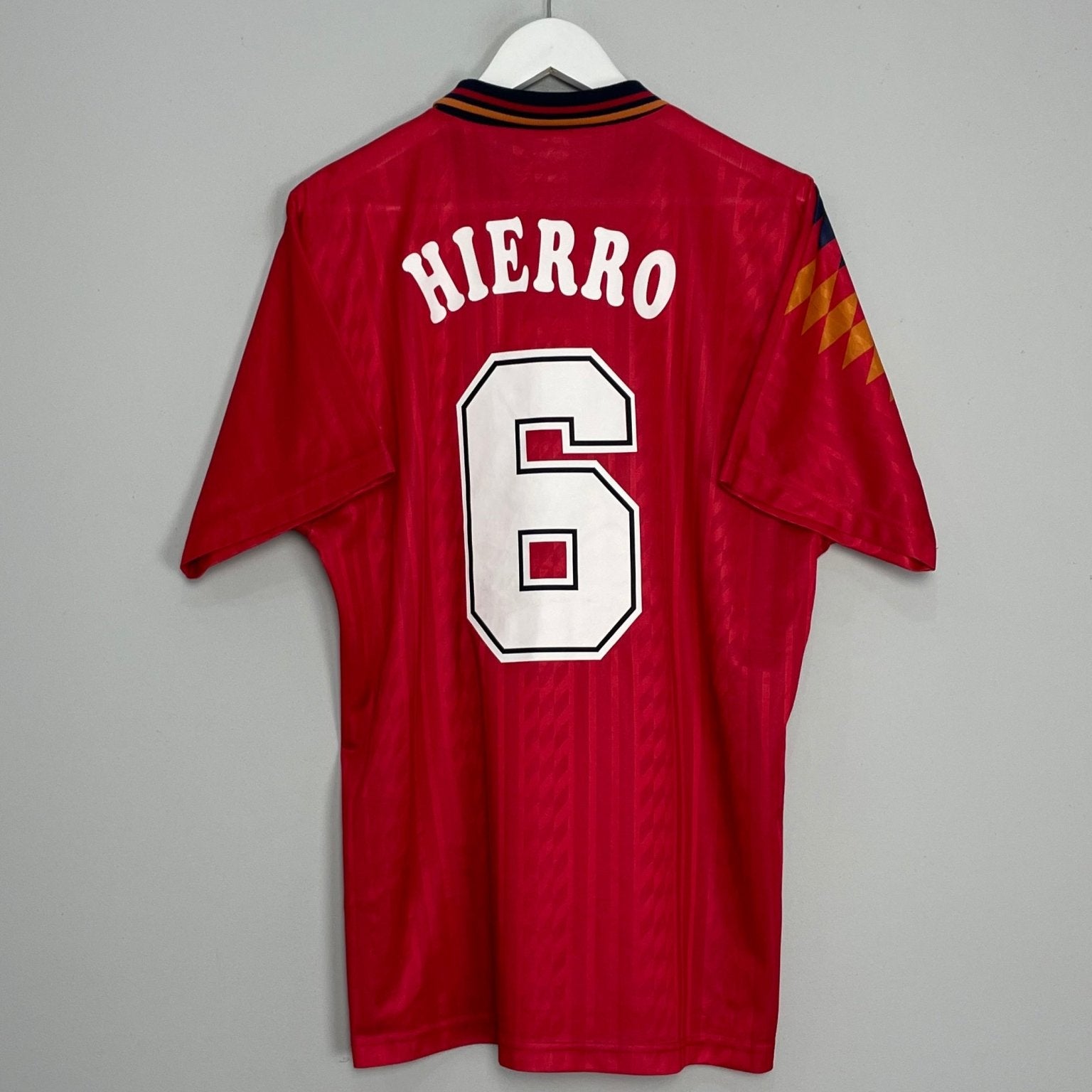 Shop 1994/96 SPAIN HIERRO #6 HOME SHIRT (L) ADIDAS, classic football shirts, vintage football shirts & retro soccer jerseys at Cult Kits