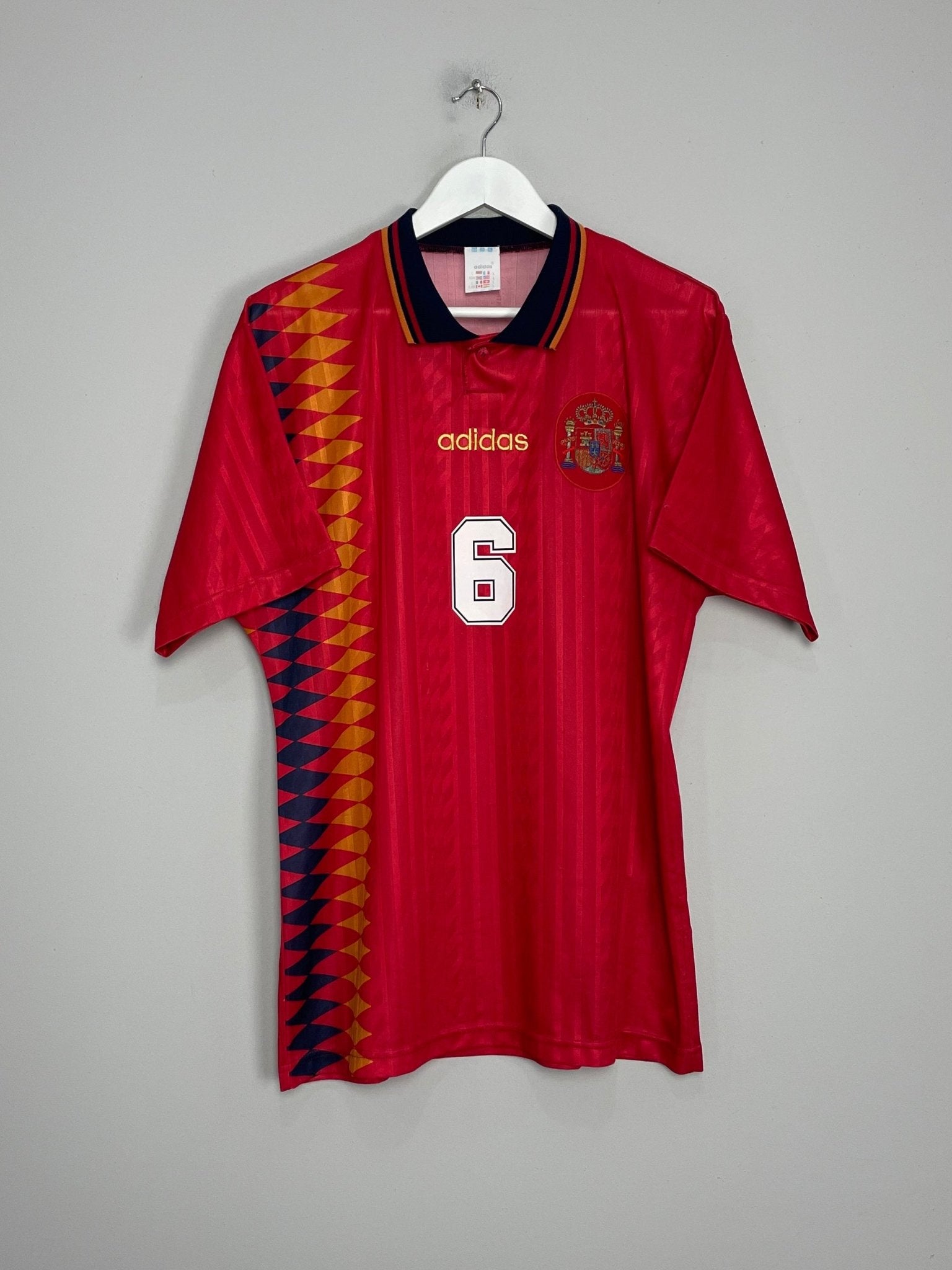 Shop 1994/96 SPAIN HIERRO #6 HOME SHIRT (L) ADIDAS, classic football shirts, vintage football shirts & retro soccer jerseys at Cult Kits