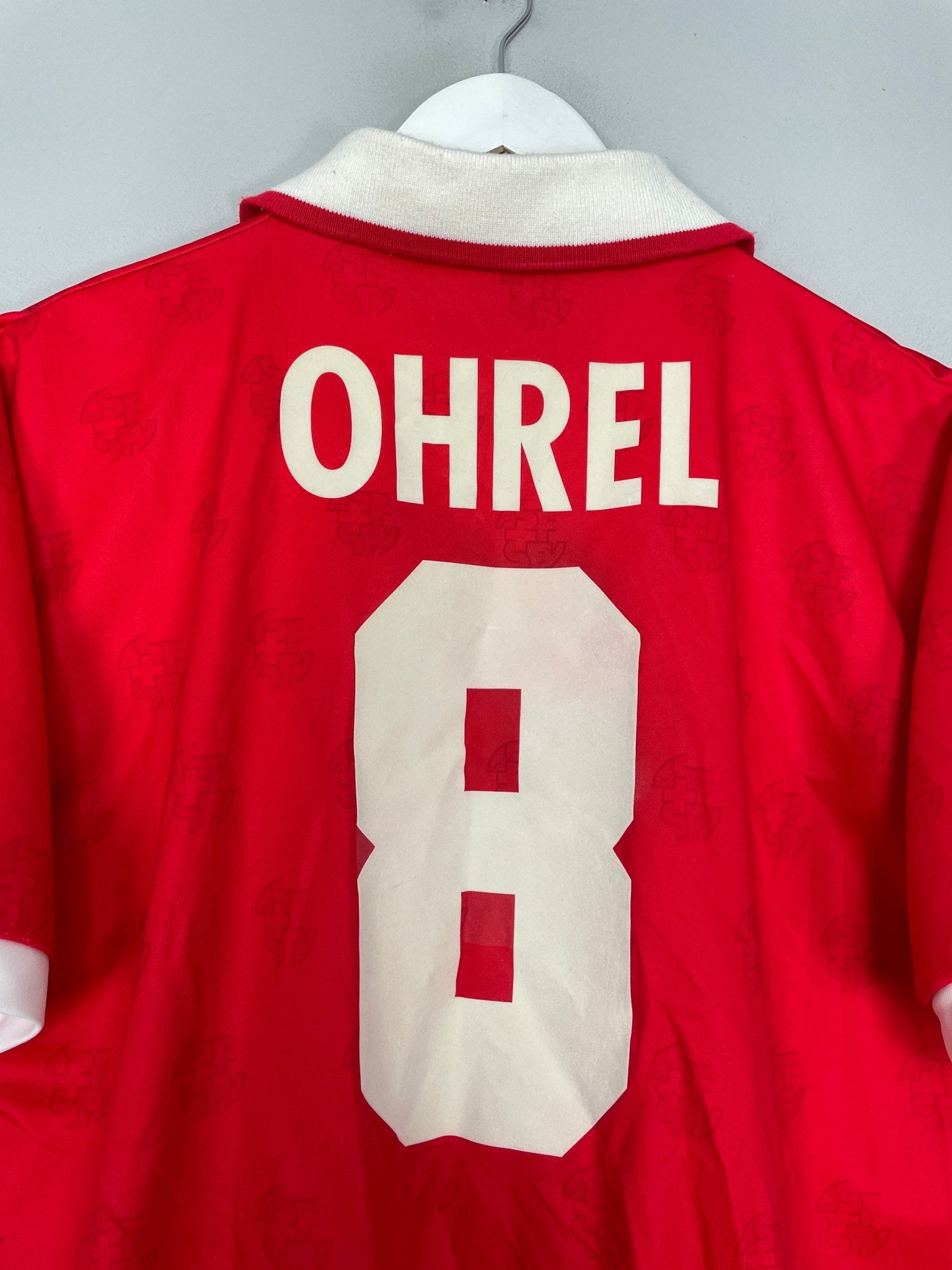 Shop 1994/96 SWITZERLAND OHREL #8 HOME SHIRT (M) LOTTO, classic football shirts, vintage football shirts & retro soccer jerseys at Cult Kits