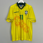 Shop 1994/97 BRAZIL ROMARIO #11 HOME SHIRT (L) UMBRO, classic football shirts, vintage football shirts & retro soccer jerseys at Cult Kits
