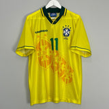 Shop 1994/97 BRAZIL ROMARIO #11 HOME SHIRT (L) UMBRO, classic football shirts, vintage football shirts & retro soccer jerseys at Cult Kits