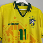 Shop 1994/97 BRAZIL ROMARIO #11 HOME SHIRT (M) UMBRO, classic football shirts, vintage football shirts & retro soccer jerseys at Cult Kits