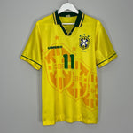 Shop 1994/97 BRAZIL ROMARIO #11 HOME SHIRT (M) UMBRO, classic football shirts, vintage football shirts & retro soccer jerseys at Cult Kits