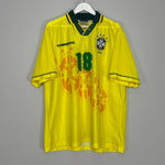 Shop 1994/97 BRAZIL RONALDINHO #18 HOME SHIRT (XL) UMBRO, classic football shirts, vintage football shirts & retro soccer jerseys at Cult Kits