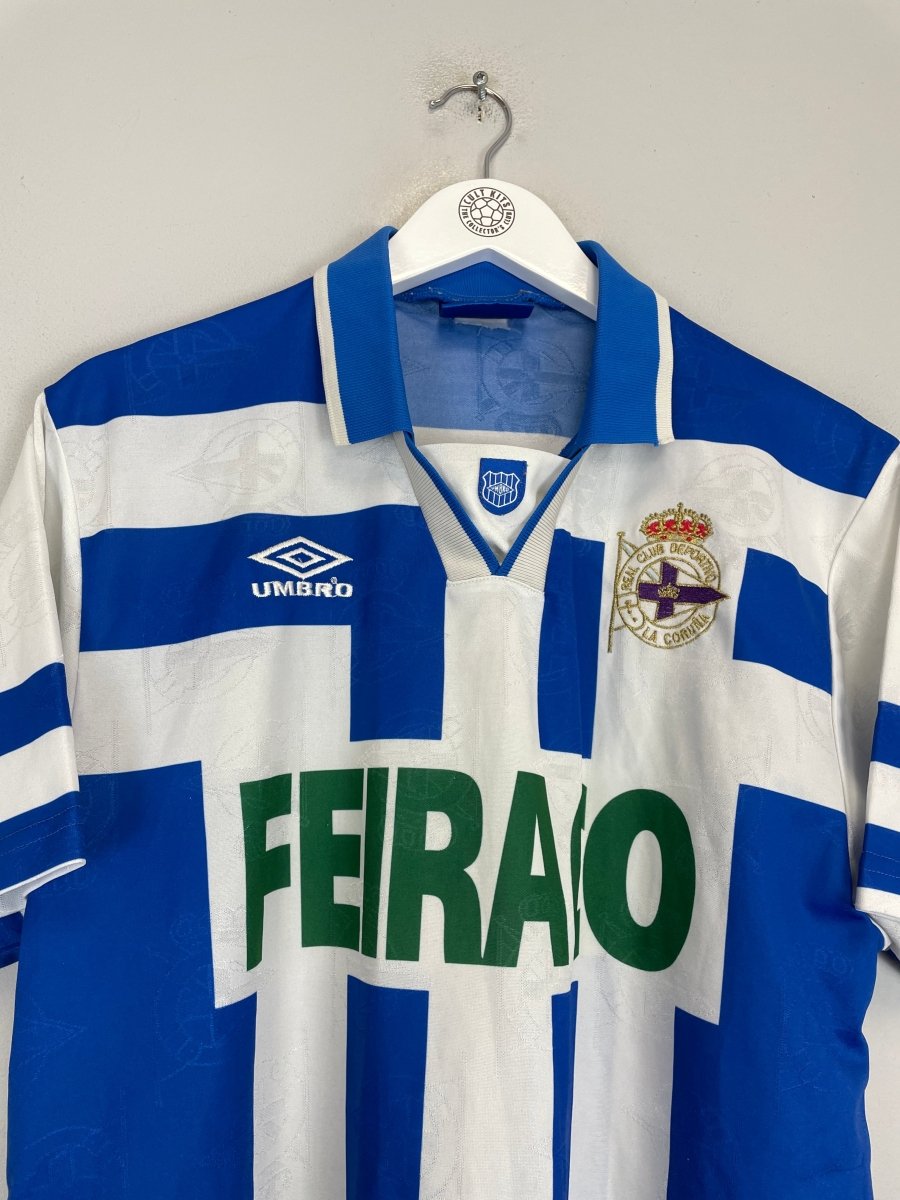 1994/97 DEPORTIVO LA CORUNA HOME SHIRT (L) UMBRO - Cult Kits - Large - Buy Vintage Football Shirts, Authentic Retro Football Shirts For Sale, Classic Football Shirts & Soccer Jersey