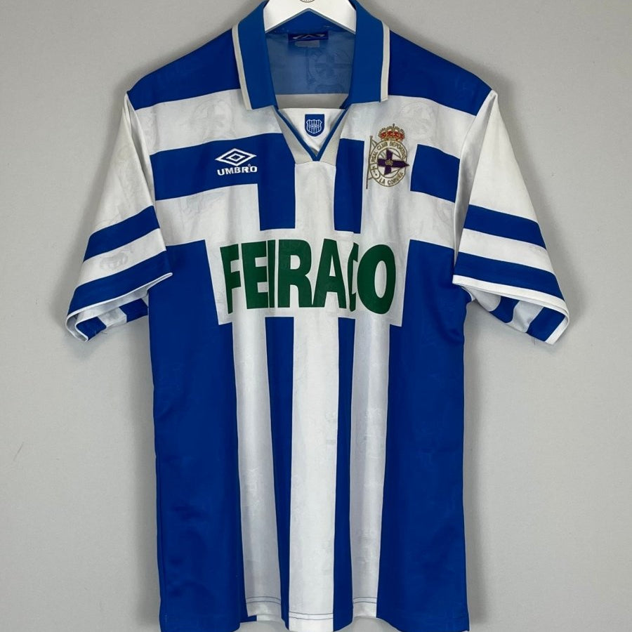 1994/97 DEPORTIVO LA CORUNA HOME SHIRT (L) UMBRO - Cult Kits - Large - Buy Vintage Football Shirts, Authentic Retro Football Shirts For Sale, Classic Football Shirts & Soccer Jersey