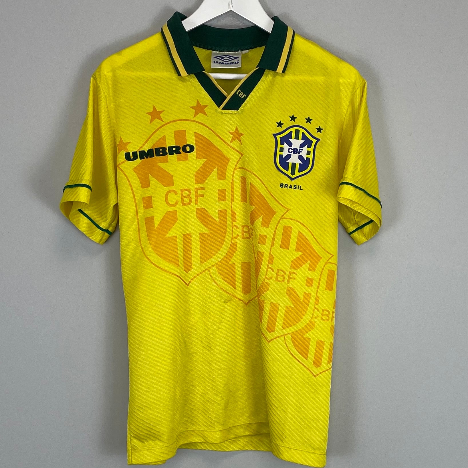 Shop 1994/97 BRAZIL HOME SHIRT (S) UMBRO, classic football shirts, vintage football shirts & retro soccer jerseys at Cult Kits