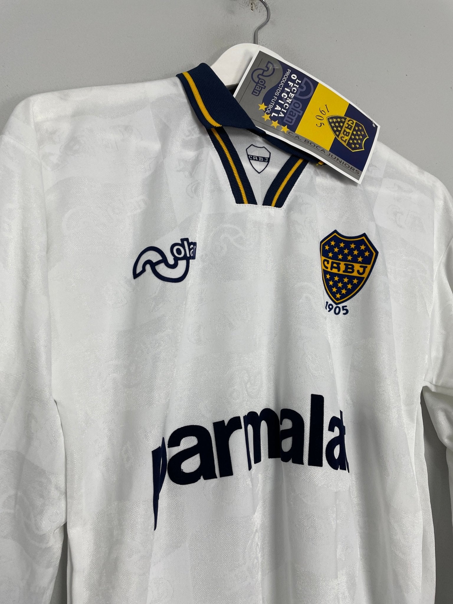 Shop 1995 BOCA JUNIORS #10 (MARADONA) *BNWT* L/S AWAY SHIRT (S) OLAN, classic football shirts, vintage football shirts & retro soccer jerseys at Cult Kits