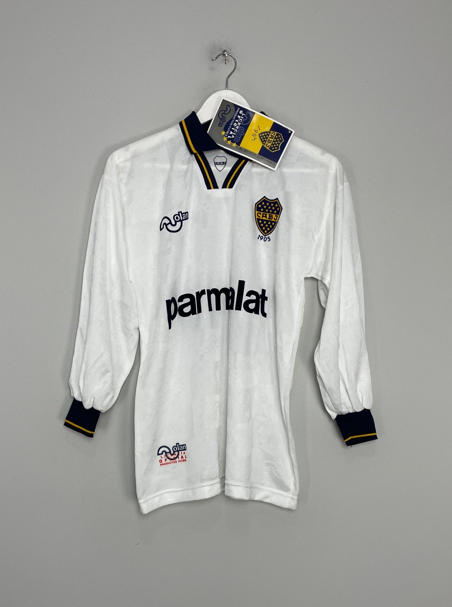 Shop 1995 BOCA JUNIORS #10 (MARADONA) *BNWT* L/S AWAY SHIRT (S) OLAN, classic football shirts, vintage football shirts & retro soccer jerseys at Cult Kits