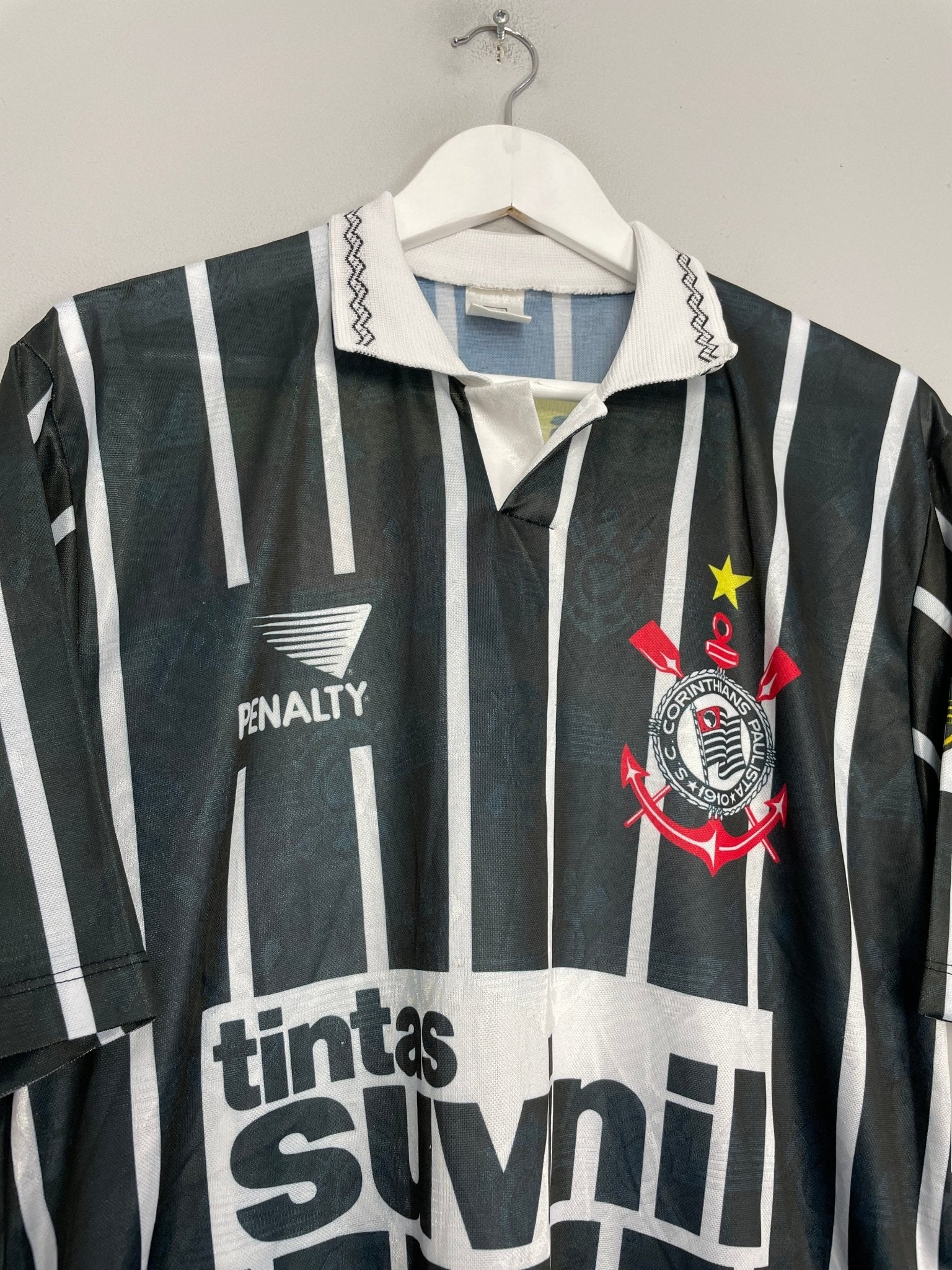 Shop 1995 CORINTHIANS #7 HOME SHIRT (L) PENALTY, classic football shirts, vintage football shirts & retro soccer jerseys at Cult Kits