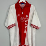 Shop 1995/96 AJAX #11 *DE MEER* HOME SHIRT (XXL) UMBRO, classic football shirts, vintage football shirts & retro soccer jerseys at Cult Kits