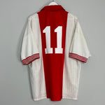 Shop 1995/96 AJAX #11 *DE MEER* HOME SHIRT (XXL) UMBRO, classic football shirts, vintage football shirts & retro soccer jerseys at Cult Kits