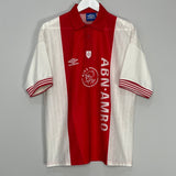 Shop 1995/96 AJAX *DE MEER* HOME SHIRT (M) UMBRO, classic football shirts, vintage football shirts & retro soccer jerseys at Cult Kits