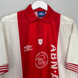 Shop 1995/96 AJAX *DE MEER* HOME SHIRT (M) UMBRO, classic football shirts, vintage football shirts & retro soccer jerseys at Cult Kits