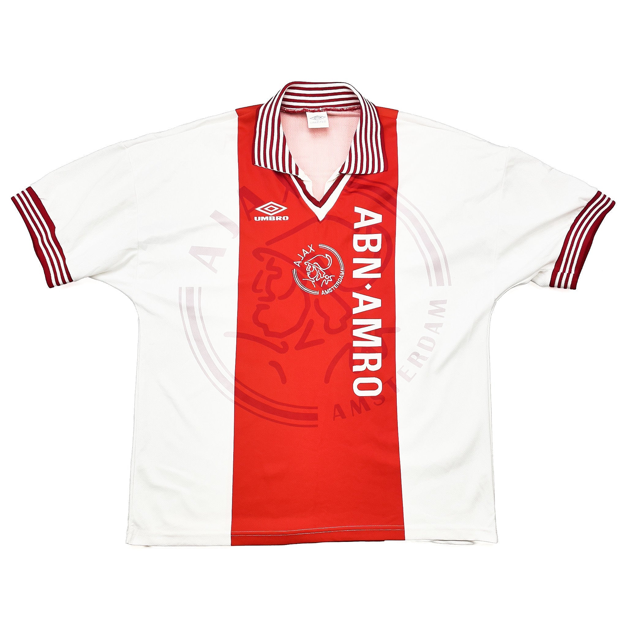 Buy 1995/96 Ajax Kanu 9 Home Shirt (XL) Umbro ~ Free worldwide shipping available ~ Authentic Vintage Football Shirts from Cult Kits