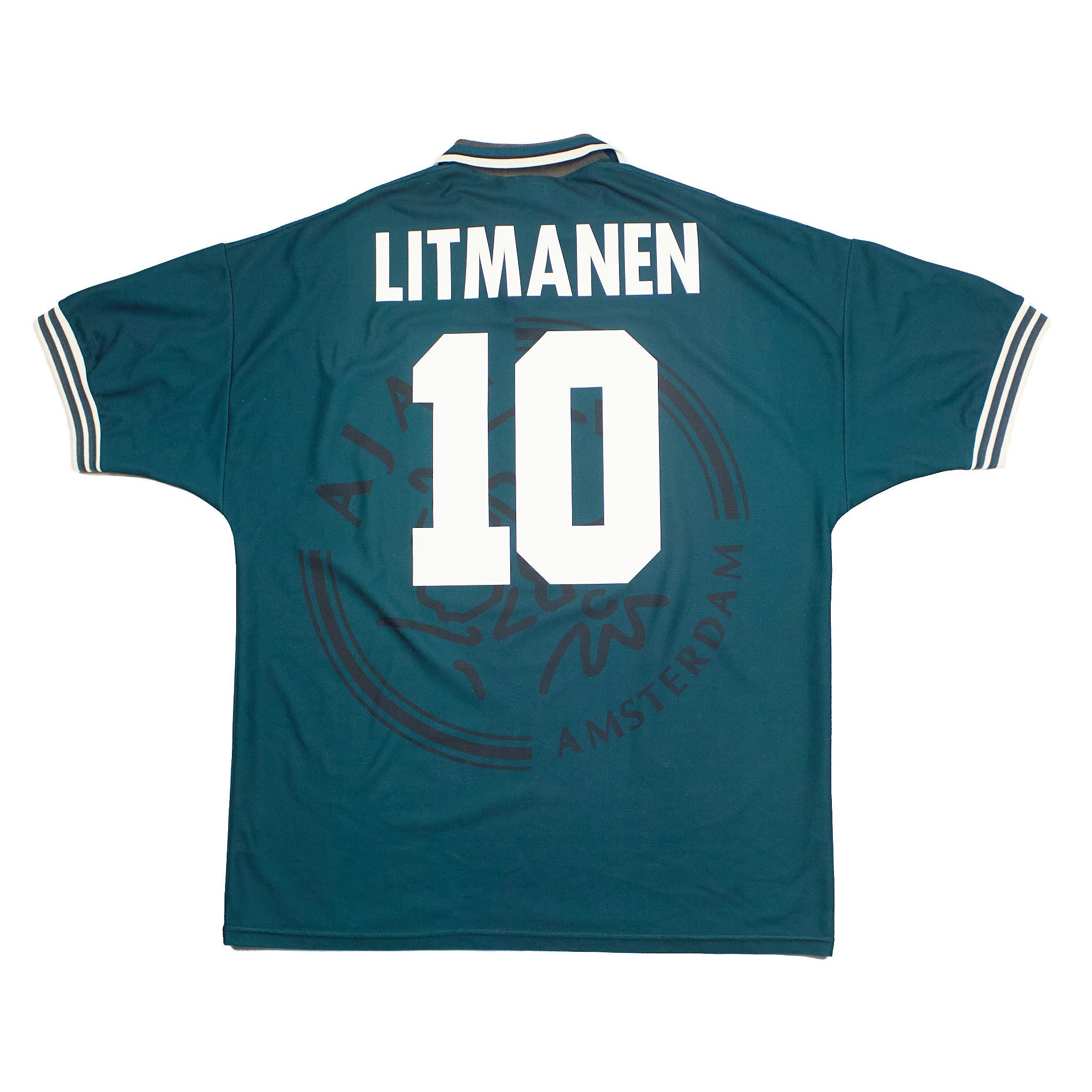 Buy 1995/96 Ajax Litmanen 10 Away Shirt (XL) Umbro ~ Free worldwide shipping ~ Authentic Vintage Football Shirts from Cult Kits