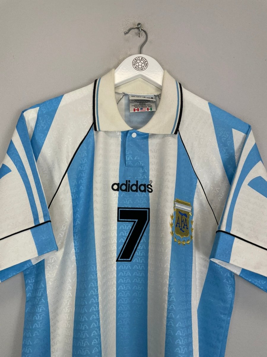 1995/96 ARGENTINA 7 HOME SHIRT (L) ADIDAS - Cult Kits - Large - Buy Vintage Football Shirts, Authentic Retro Football Shirts For Sale, Classic Football Shirts & Soccer Jersey