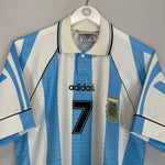 1995/96 ARGENTINA 7 HOME SHIRT (L) ADIDAS - Cult Kits - Large - Buy Vintage Football Shirts, Authentic Retro Football Shirts For Sale, Classic Football Shirts & Soccer Jersey