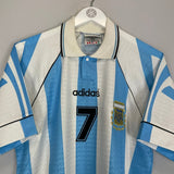 1995/96 ARGENTINA 7 HOME SHIRT (L) ADIDAS - Cult Kits - Large - Buy Vintage Football Shirts, Authentic Retro Football Shirts For Sale, Classic Football Shirts & Soccer Jersey