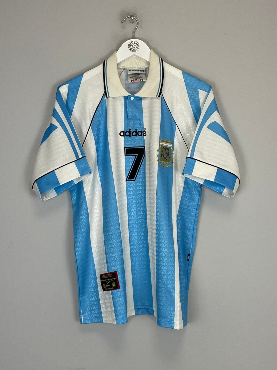 1995/96 ARGENTINA 7 HOME SHIRT (L) ADIDAS - Cult Kits - Large - Buy Vintage Football Shirts, Authentic Retro Football Shirts For Sale, Classic Football Shirts & Soccer Jersey